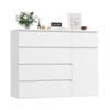 Chest of Drawers 5 Drawer 1 Door Storage Cabinet Modern Bedroom Sideboard