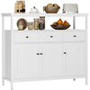 Buffet Sideboard Kitchen Storage Cabinet 3 Drawer 3 Door Living Room White Unit