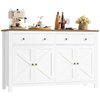 Sideboard Storage Cabinet White 2 Large Drawers 4 Doors Kitchen Living Room Unit
