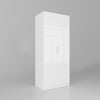 Multicolor 2 Door Wardrobe High Gloss Storage Hanging Rail Furniture with Mirror