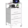 Bedside Table with Charging Station, Nightstand with 2 Outlets and 2 USB Ports