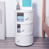 Waterproof Round Cabinet Storage Shelf Abs Cylinder Cupboard Bedroom Bathroom UK