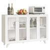 Sideboard Kitchen Buffet Cupboard Console Table with Glass Doors Cabinet 2 Shelf