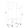 Rolling Double Clothes Rail Hanging Rack Garment DisplayStand Shoe Storage Shelf