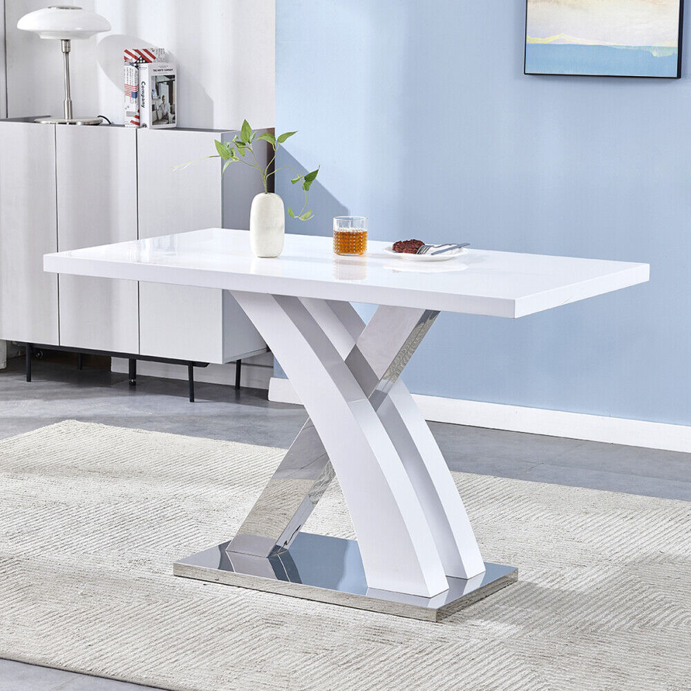 High Gloss Table Elegant Smooth Dining Room Furniture Rectangular Table 120cm