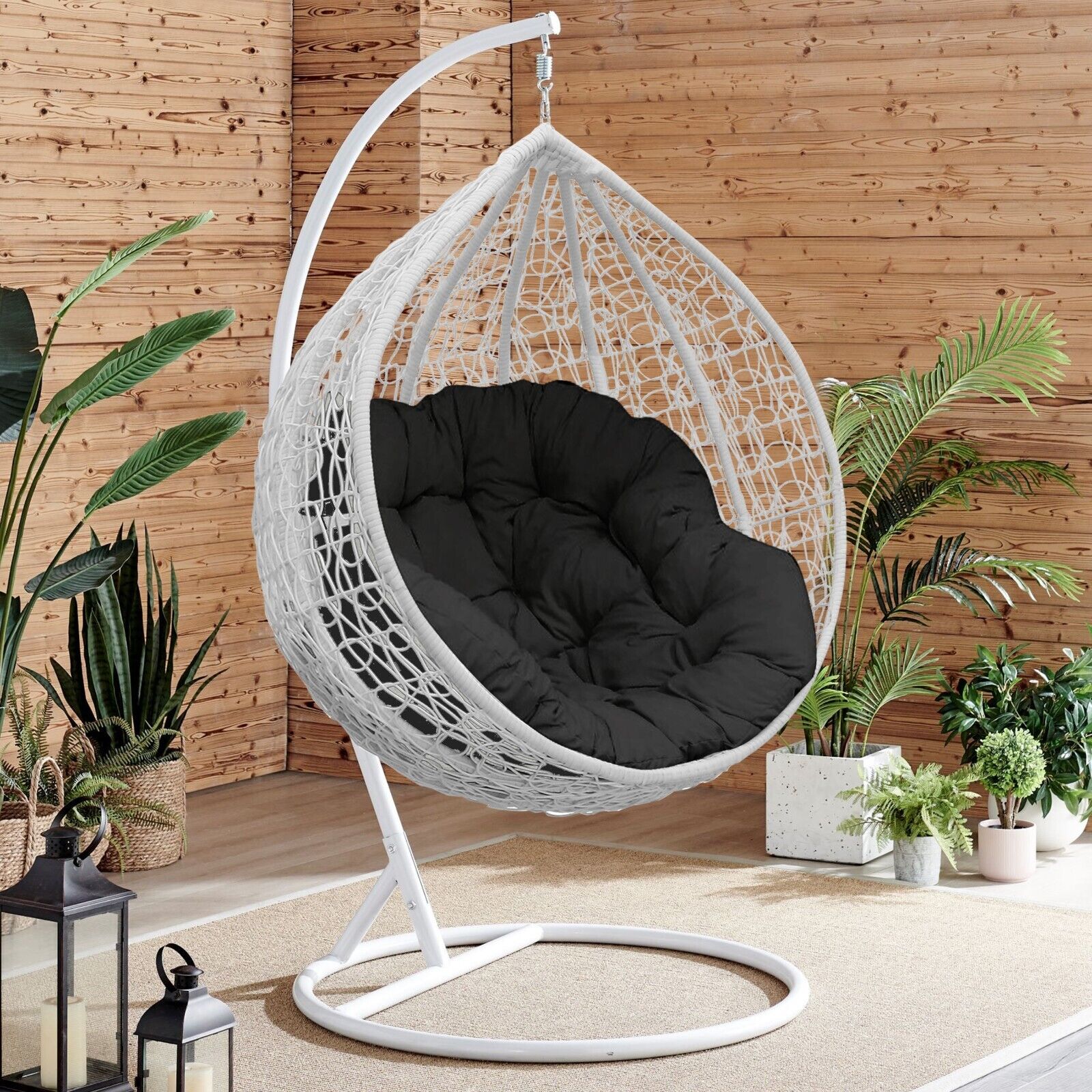 Hanging Egg Chair Rattan Outdoor Indoor Patio Garden Swing Chairs With Quildinc