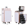 Foldable Manicure Nail Table Cosmetic Makeup Case Trolley With Bluetooth Speaker