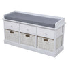 Hallway Bench Shoe Rack Entrance Storage Ottoman Cabinet Wicker Drawers Baskets