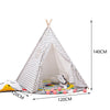 140cm Children Indian Tent Canvas Kids Play House Teepee Wigwam Indoor & Outdoor