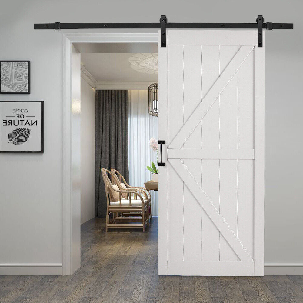 Wood Barn Door Sliding Door Divider Hardware Kit 6-7FT / Door with Track Kit Use