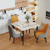 Glass Effect Marble Dining Table Square Top Coffee Table for Kitchen Living Room