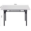 Folding Table Study Writing Desk Workstation Dining Hall Table Shelf Metal Wood
