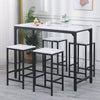 5Pcs Bar Table Stools Set 4 Bar Stools for Breakfast Pub Counter Small Apartment