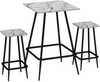 Breakfast Bar Set 3 Piece Table 2 Stools Small Space Dining Kitchen Oak Wood