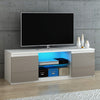 Modern TV Unit Cabinet TV Stand - Matt Body & High Gloss Doors LED Light Option