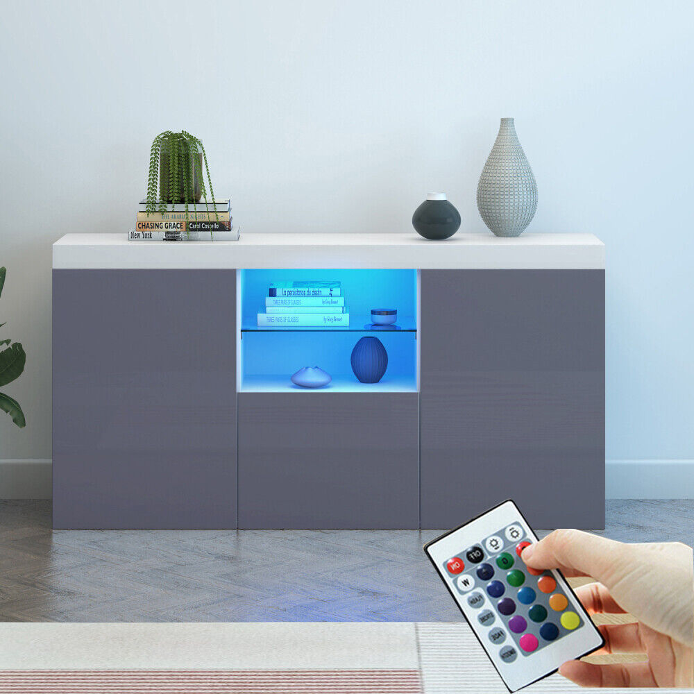 TV Stand Cabinet Sideboard Modern Living Room Cupboard Unit Cabinet with LED