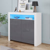 High Gloss 2 Doors Matt Body Sideboard Cupboard Kitchen Buffet Cabinet with LED
