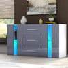 Modern Cabinet Sideboard Buffet Cupboards 3 Drawers 2 Doors with RGB LED Lights