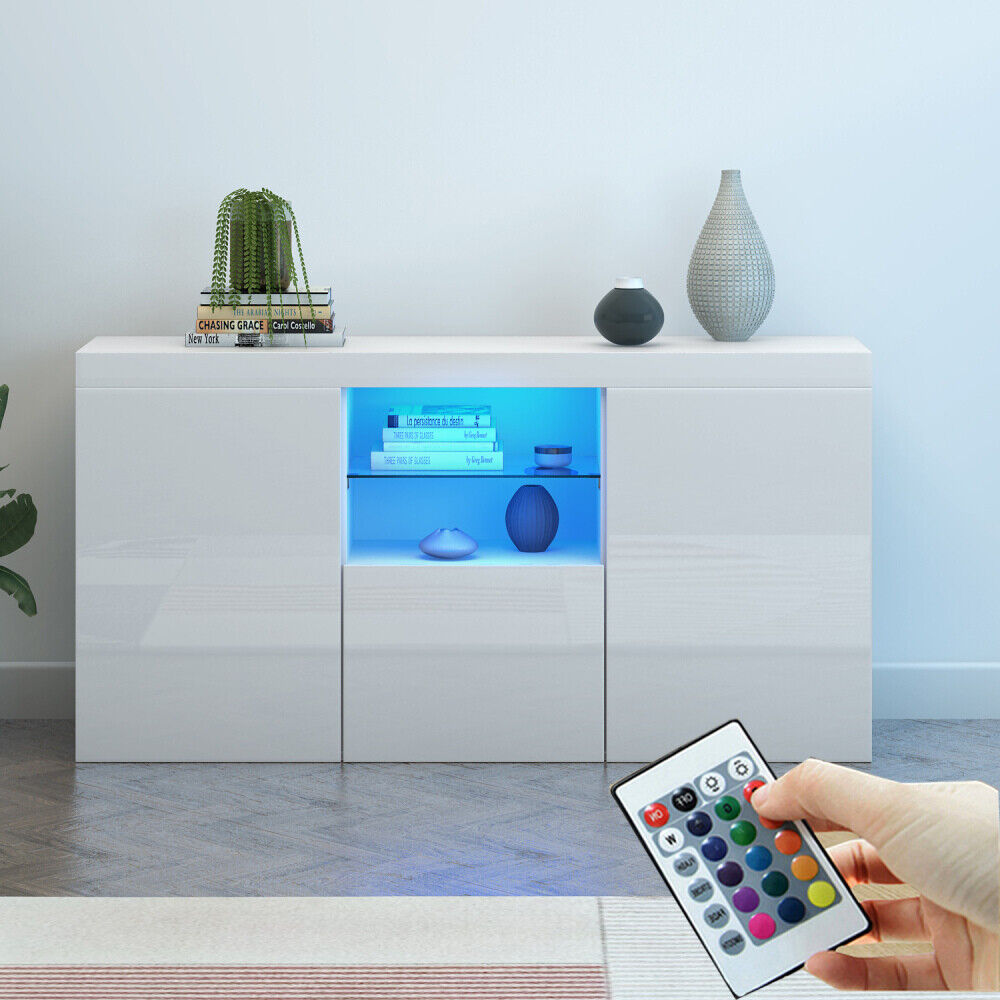 TV Stand Cabinet Sideboard Modern Living Room Cupboard Unit Cabinet with LED