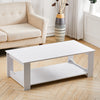 Rectangular Coffee Table Side End Table Wooden TV Stand with Storage Shelf Rack