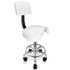 Saddle Rolling Salon Stool Hydraulic Lift Swivel Barber Tattoo Chair White Black