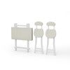 Foldable Table Chairs Set Bistro Dining Wood Workbench with X Shape Metal Legs