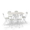 Foldable Table Chairs Set Bistro Dining Wood Workbench with X Shape Metal Legs