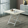 Foldable Table Chairs Set Bistro Dining Wood Workbench with X Shape Metal Legs