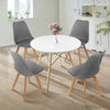 80cm Round Dining Table and 4 Tulip Chairs Set Padded Seat Kitchen Cafe Lounge