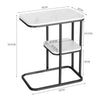 C-Shaped Sofa Side Table Coffee Laptop End Table Living Room Tea Desk with Shelf