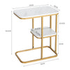 C-Shaped Sofa Side Table Coffee Laptop End Table Living Room Tea Desk with Shelf