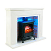 Electric Fireplace Suite with Black Stove & Flue - Endeavour Fires Farlington