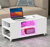 Led Coffee Table With 2 Drawer Storage, High Gloss Coffee Table For Living Room
