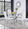 100cm Round Glass 4 Seater Dining Table and Chairs for Kitchen & Dining Room