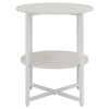Small 2 Tier Round Bedside Table Sofa End Table Coffee Table with Shelf Bedroom