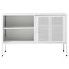 Industrial TV Stand Cabinet Storage 4 Shelves Metal Sideboard Living Room w Door