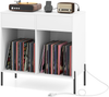 Record Player Stand Storage Cabinet Drawers Charging Station Vinyl Unit