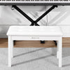 ♬Mustar Piano Stool Wooden Piano Bench With Storage Padded Keyboard Seat White
