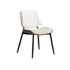 Set of 2 Mid Century Dining Chairs PU Leather Seat Walnut Bentwood Metal Legs