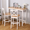 Breakfast Bar Table & 2 Chairs Set Pine Wood Kitchen Living Room Wall Side Unit