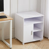 Wood Open Shelf Printer Stand Office File Storage Cabinet Side Table with Wheels
