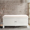 Upholstered Bed End Bench Accent Lounge Sofa Window Seat 2 Doors Storage Cabinet