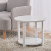 Black/White Bedside Table Round Cabinet Side End Table Nightstand Storage Shelf