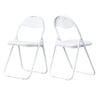 Set of 2 Folding Chair Padded Faux Leather Chair Home Office Dining Chairs