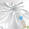 Adjustable Wind Speed Ceiling Fan with Dimmable LED Light Remote Control Bedroom