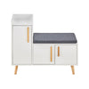 Wooden Shoe Storage Cabinet Bench With Seat Cushion Shoe Organizer Footwear Rack