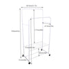 Rolling Clothes Garment Rack Double Pole Hanging Rail On Wheels w/ Shelf