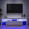 Black&White TV Unit Cabinet Stand with LED Light 160cm High Gloss Doors Storage