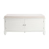 2-Door Storage Ottoman Stool Hallway Window Seat Wooden Shoe Bench with Cushion