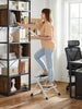 SONGMICS 2-Step Folding Ladder – Heavy Duty Steel, Portable, Anti-Slip, 150kg Ca